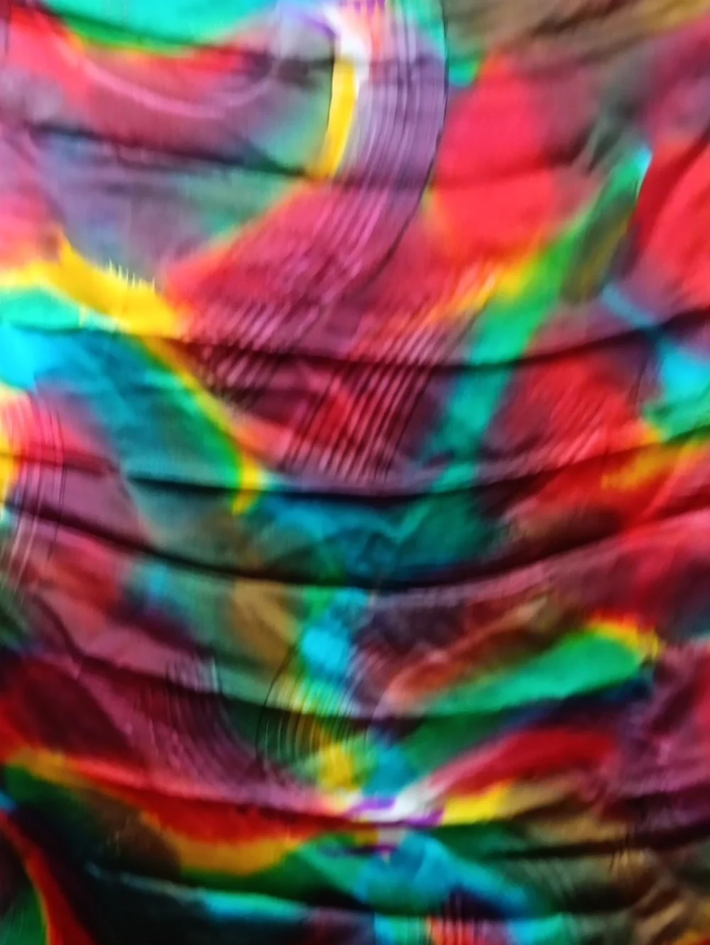 Womens Silk Large Scarf Brown Rainbow Boho Neck Sarong Headscarf Festival